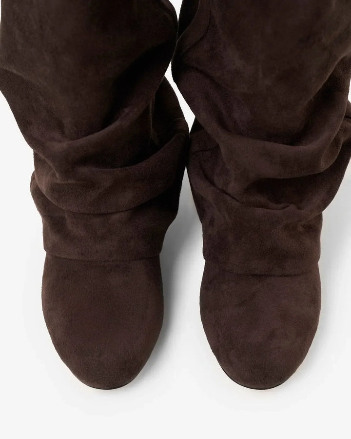Boots Women Slouchy Knee-High Faux Leather – Casual