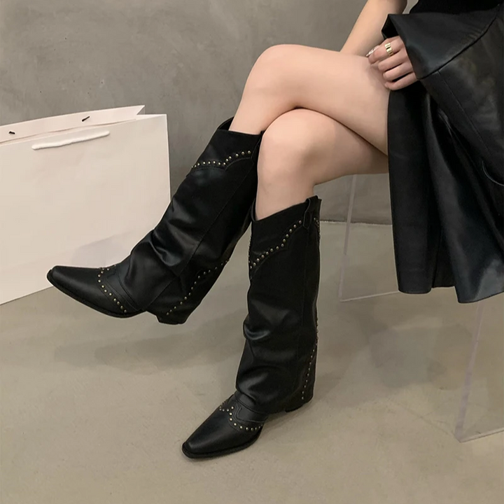 Boots Women Knee-High Western Style – Casual