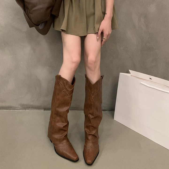 Boots Women Knee-High Western Style – Casual