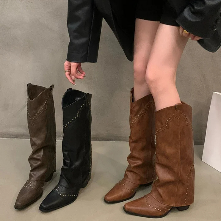 Boots Women Knee-High Western Style – Casual