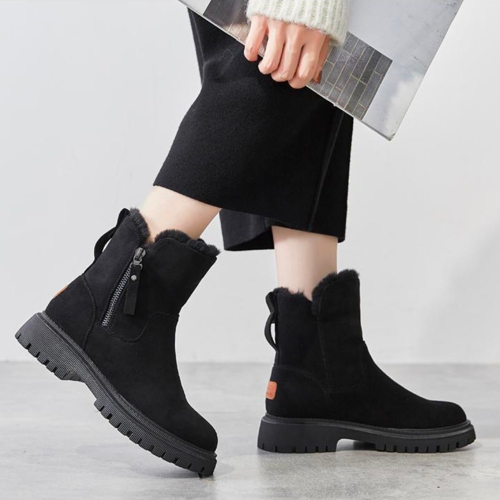 Boots Women Warm Lined Suede Look – Winter