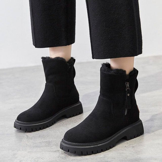 Boots Women Warm Lined Suede Look – Winter