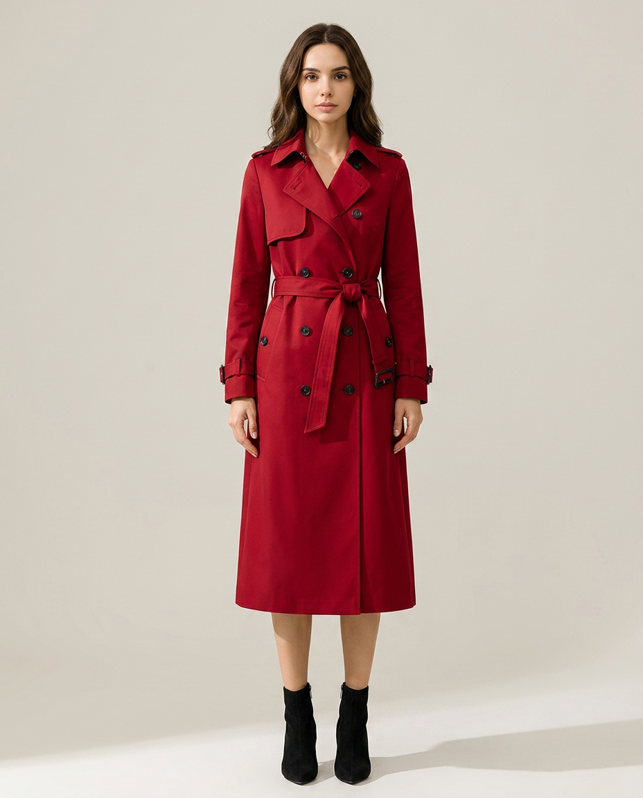 Coat Women Long Belted Casual – Casual