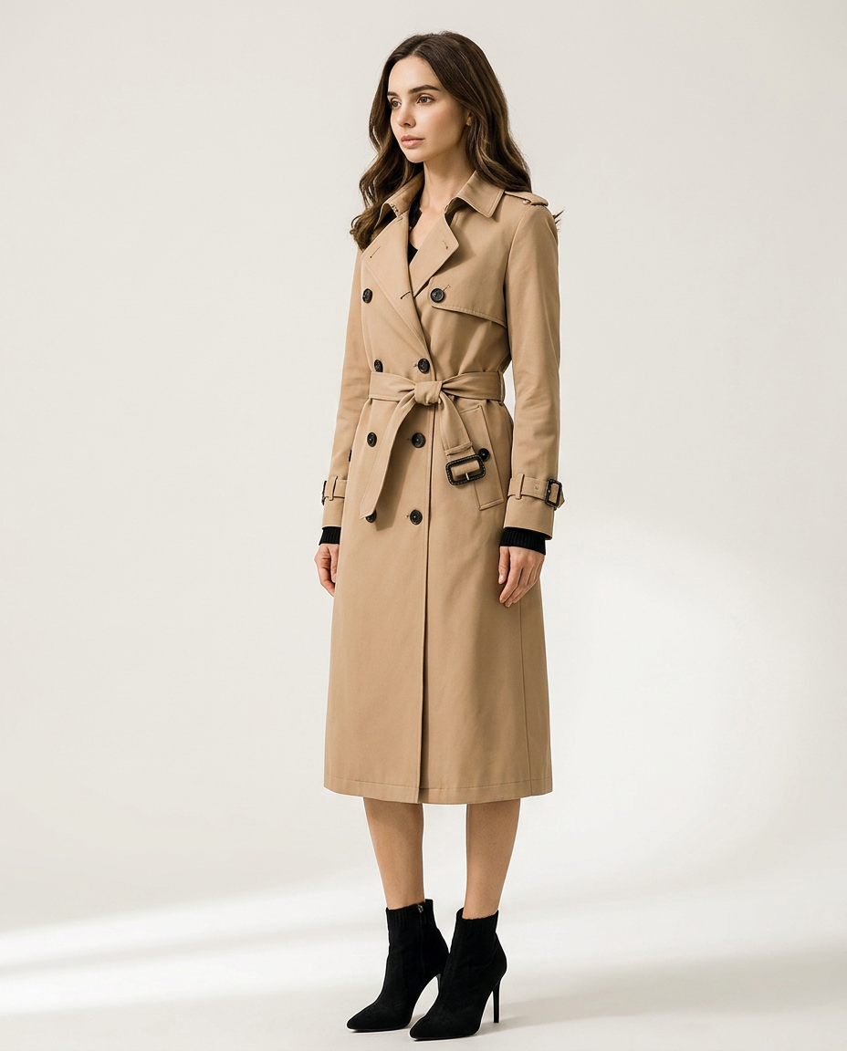Coat Women Long Belted Casual – Casual