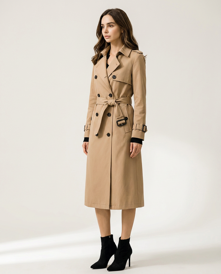 Coat Women Long Belted Casual – Casual