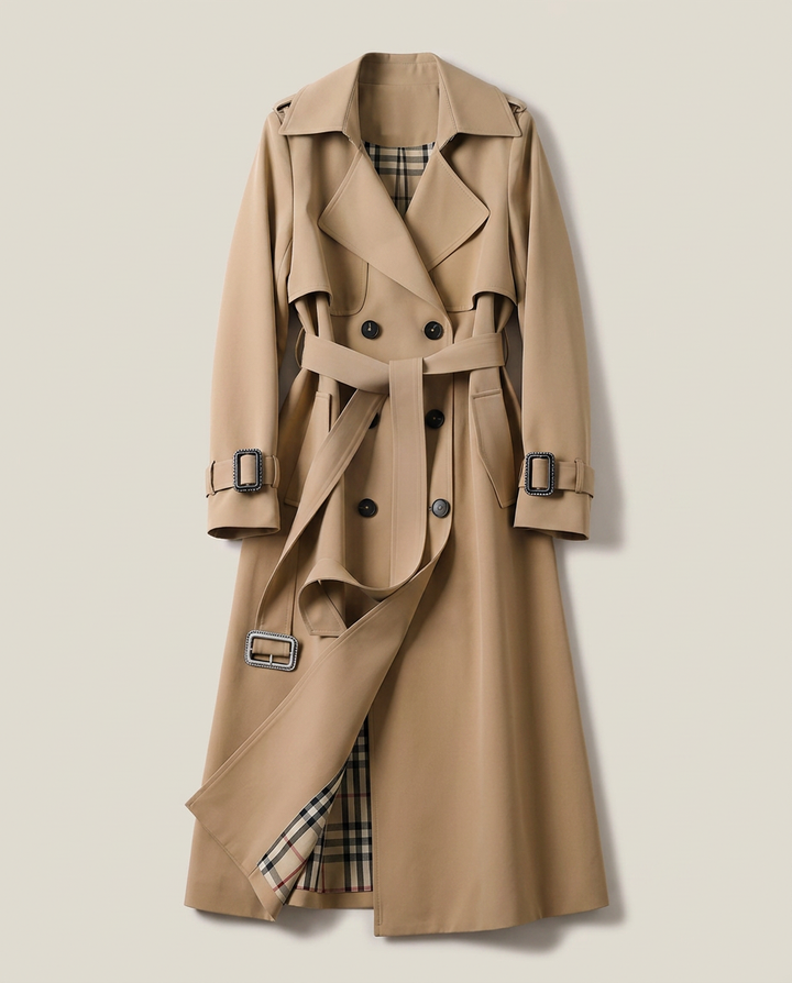 Coat Women Long Belted Casual – Casual