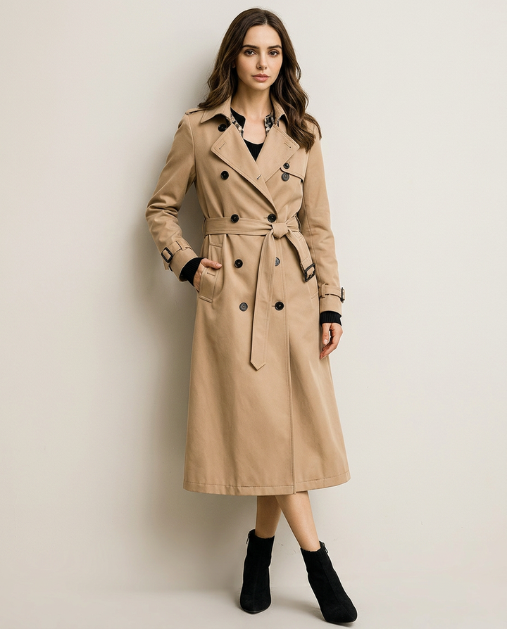 Coat Women Long Belted Casual – Casual