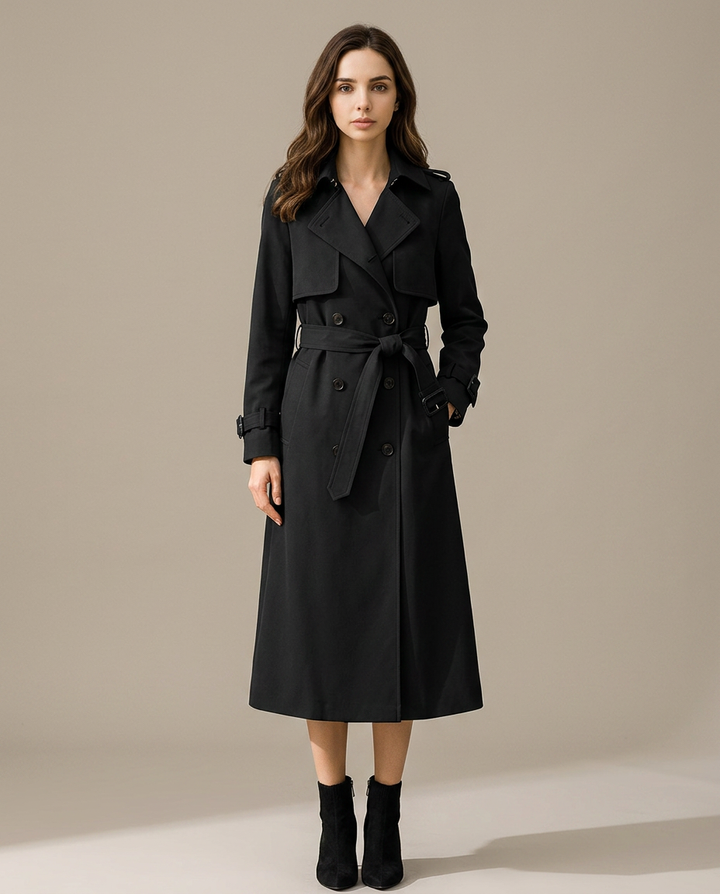 Coat Women Long Belted Casual – Casual