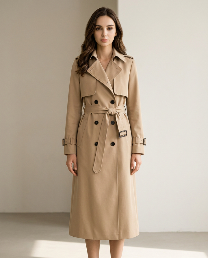 Coat Women Long Belted Casual – Casual
