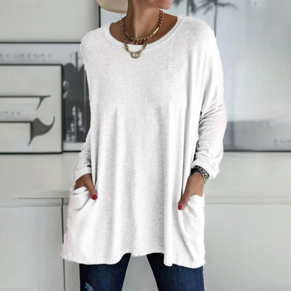 Top Women Loose Fit Long Sleeve Cotton – Casual