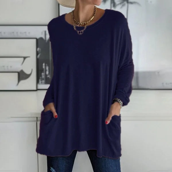 Top Women Loose Fit Long Sleeve Cotton – Casual