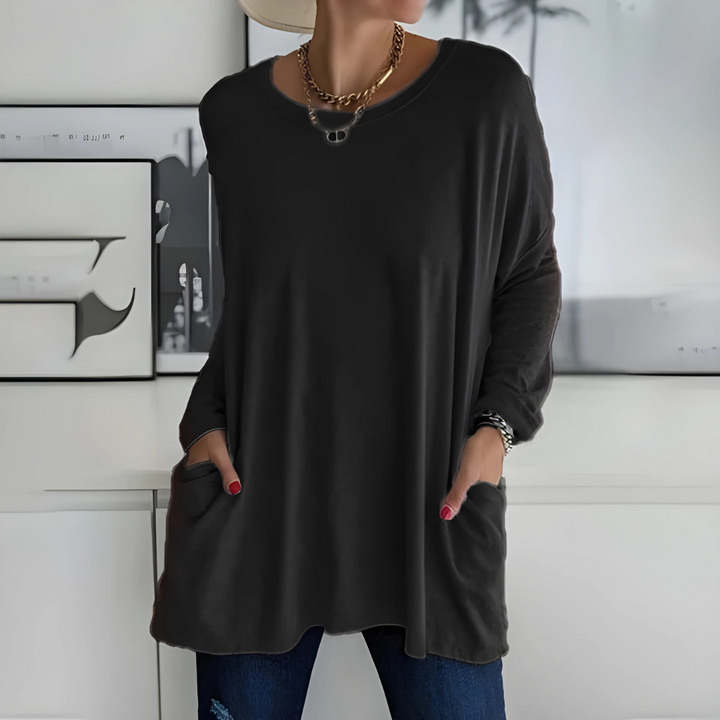 Top Women Loose Fit Long Sleeve Cotton – Casual