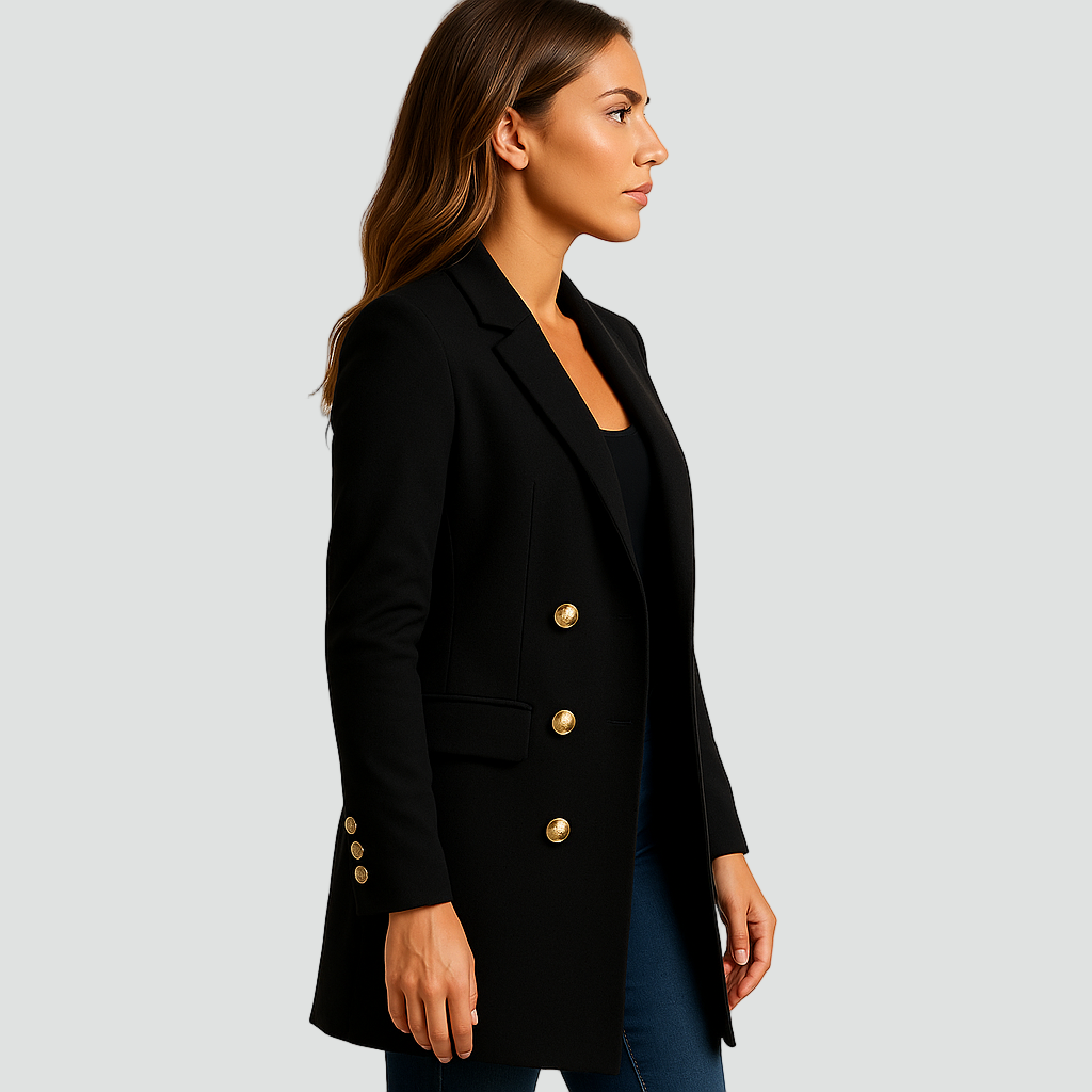 Coat Women Tailored Double-Breasted – Office