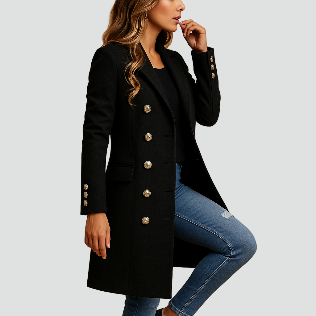Coat Women Tailored Double-Breasted – Office
