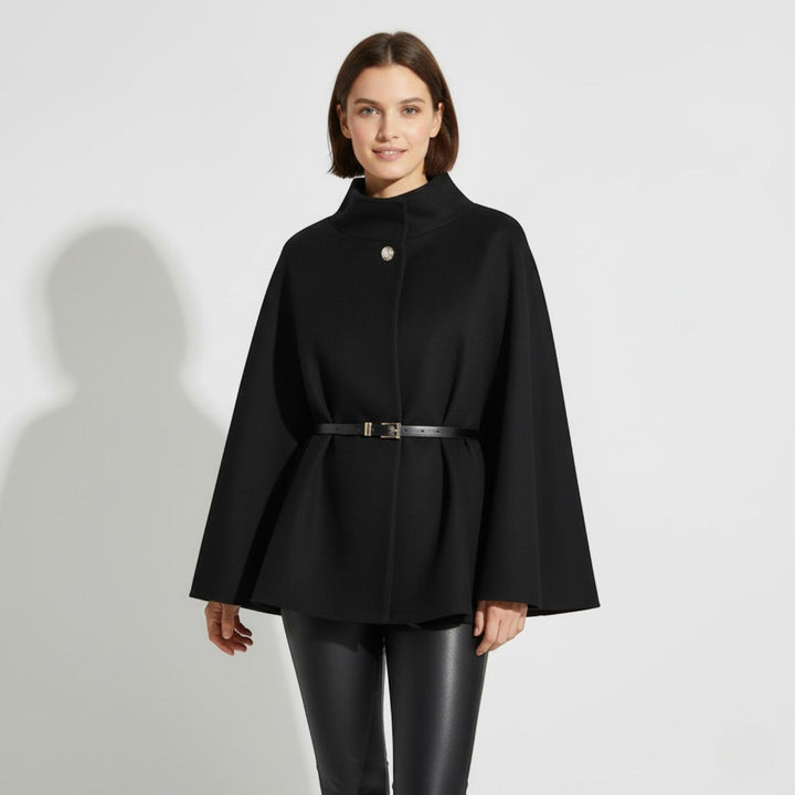Coat Women Short Wool Blend Single Button – Winter