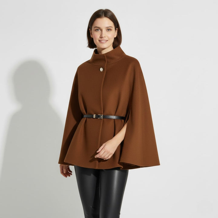 Coat Women Short Wool Blend Single Button – Winter
