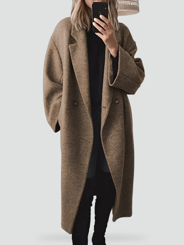 Coat Women Long Oversized Double-Breasted – Winter