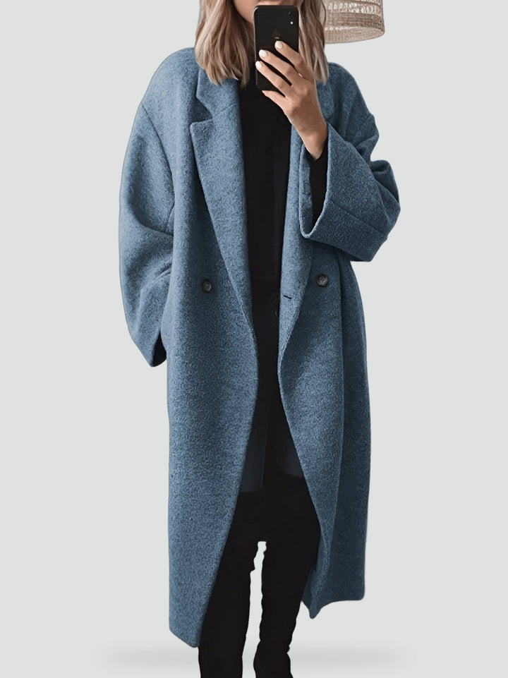 Coat Women Long Oversized Double-Breasted – Winter