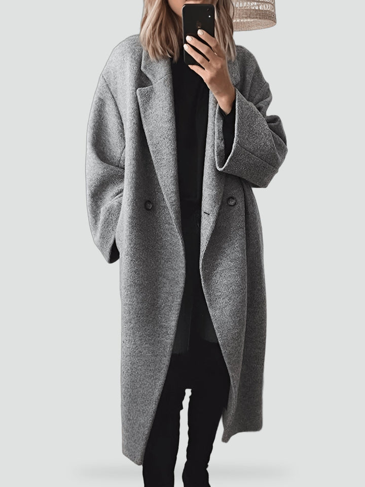 Coat Women Long Oversized Double-Breasted – Winter