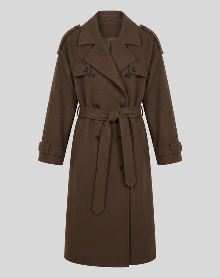 Coat Women Long Oversized Double-Breasted – Winter