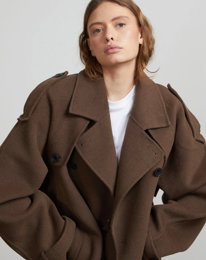 Coat Women Long Oversized Double-Breasted – Winter