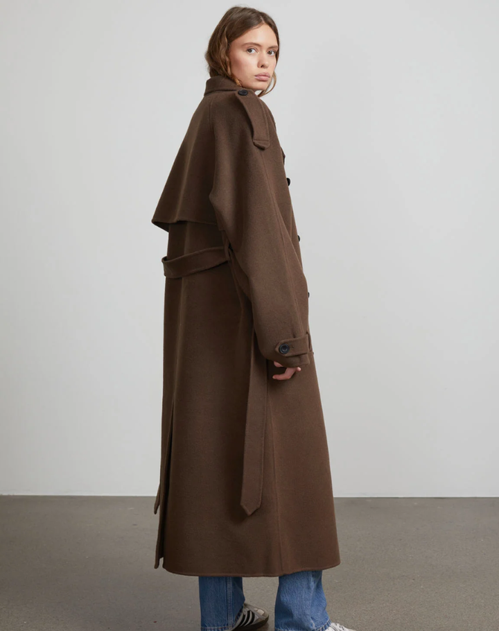 Coat Women Long Oversized Double-Breasted – Winter