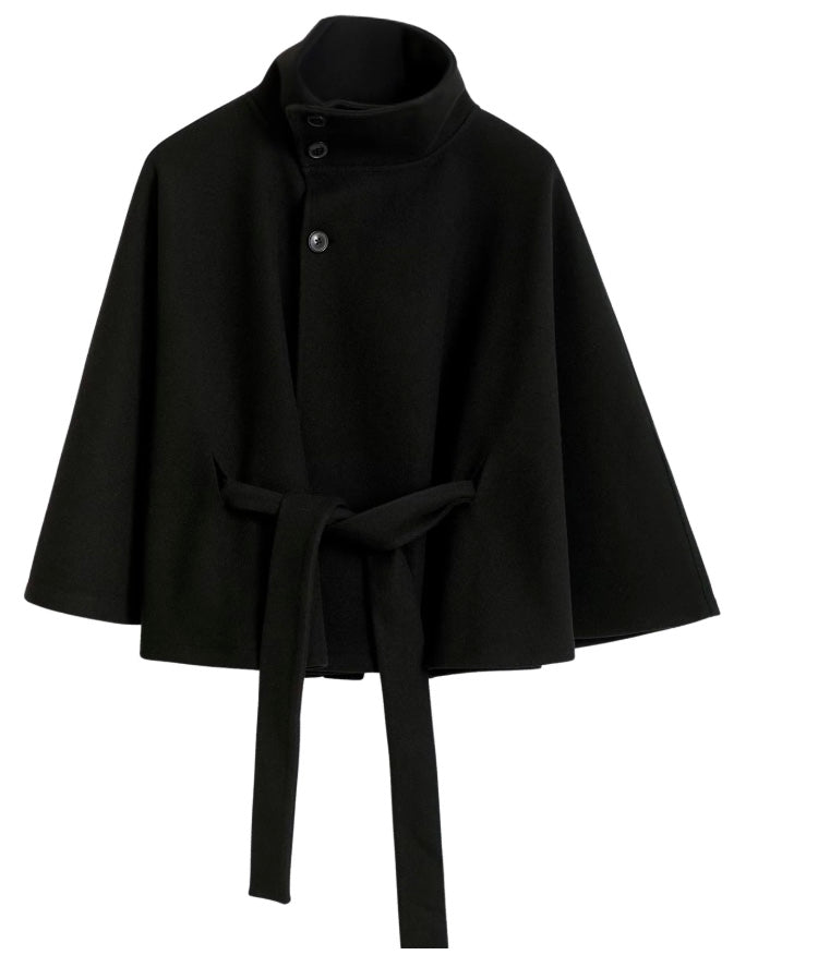 Coat Women Belted High Collar – Winter