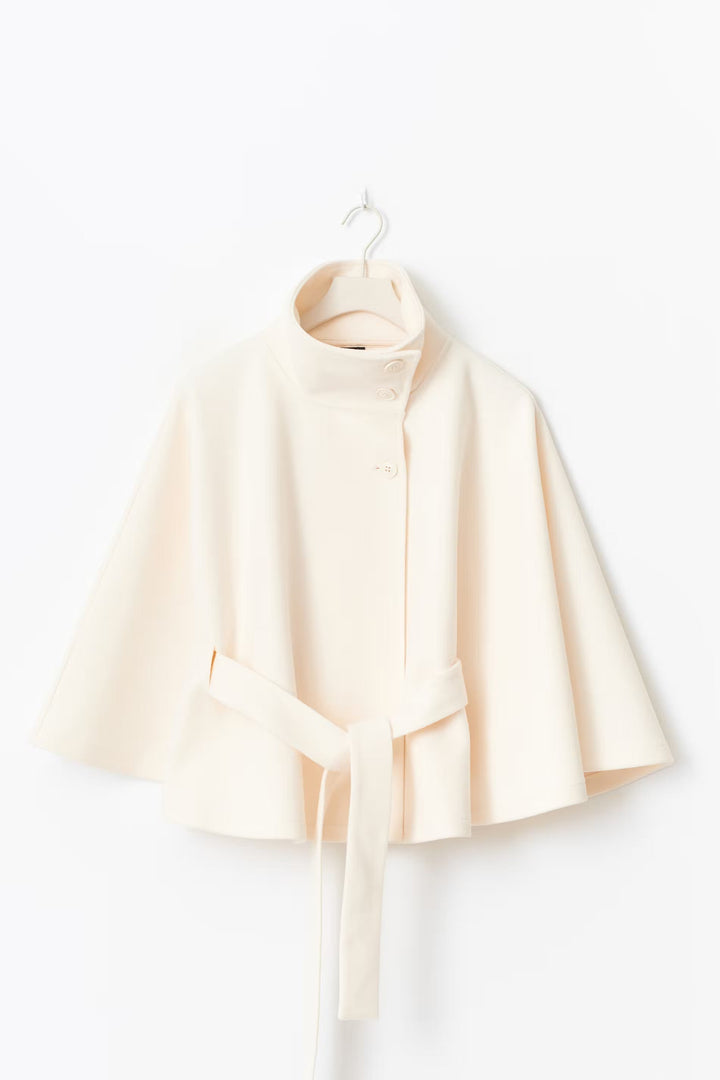Coat Women Belted High Collar – Winter