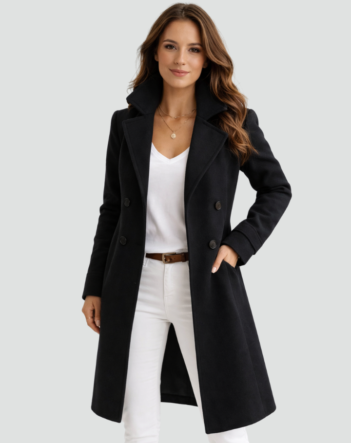 Coat Women Tailored Double-Breasted – Winter