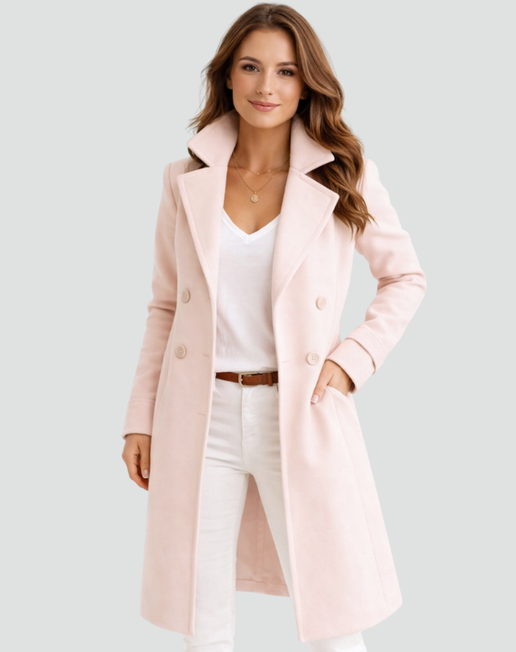 Coat Women Tailored Double-Breasted – Winter