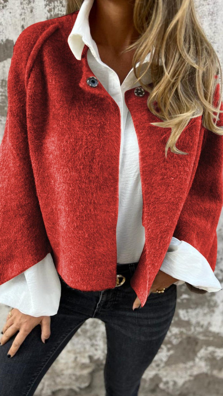 Coat Women Long Round Neck Button Closure – Winter