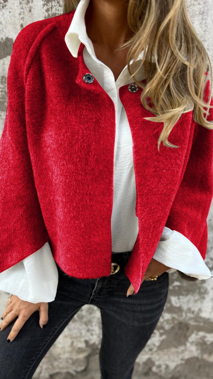 Coat Women Long Round Neck Button Closure – Winter