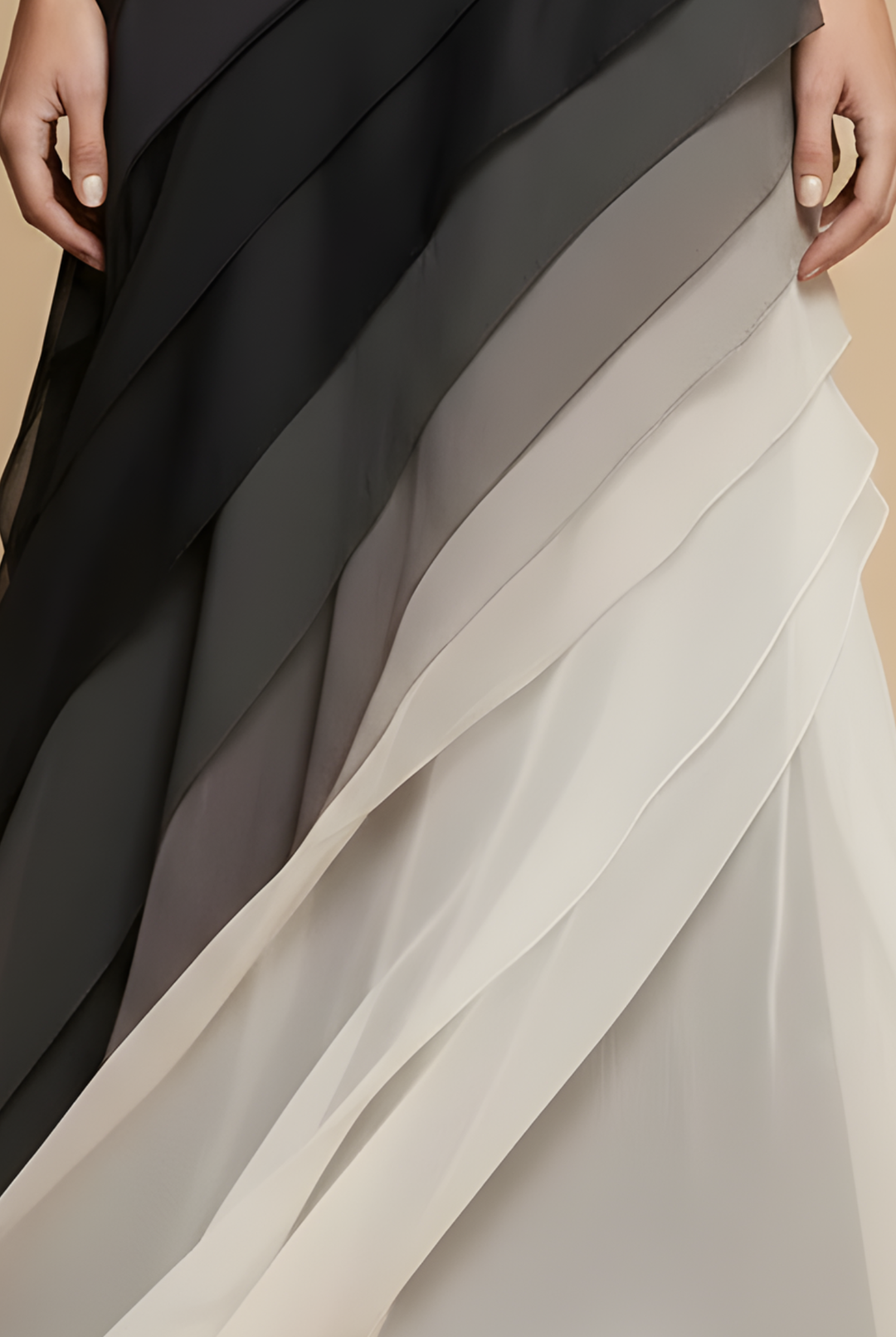 Dress Women Chiffon Sleeveless Asymmetrical Layers – Wedding
