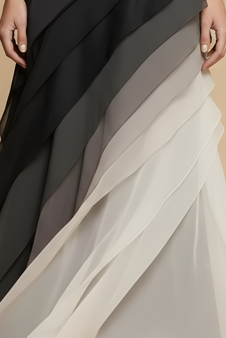Dress Women Chiffon Sleeveless Asymmetrical Layers – Wedding
