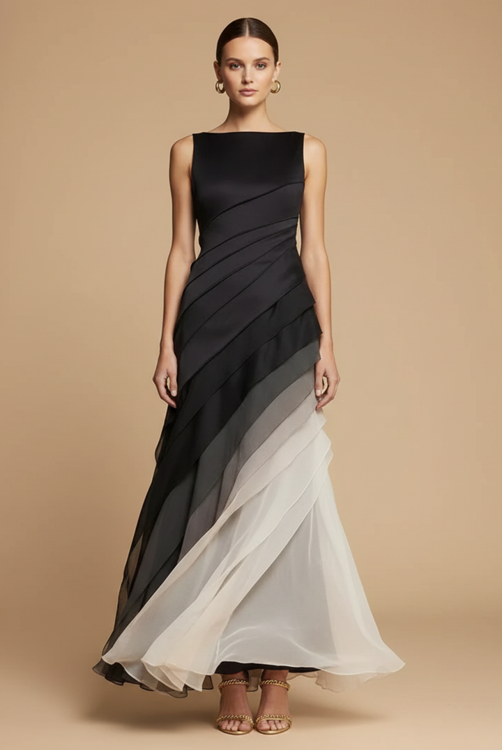 Dress Women Chiffon Sleeveless Asymmetrical Layers – Wedding