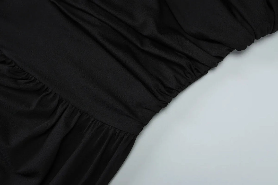 Dress Women One Shoulder Pleated Maxi – Wedding