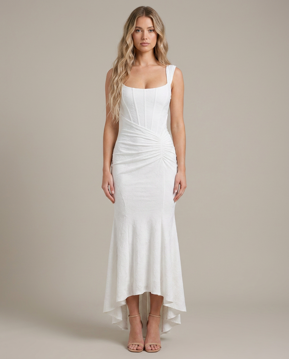 Dress Women Corset Bodice Asymmetric Hem – Party