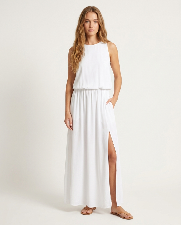 Dress Women Boho Viscose Maxi Sleeveless – Summer