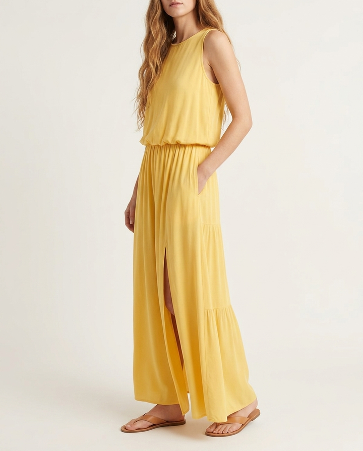 Dress Women Boho Viscose Maxi Sleeveless – Summer