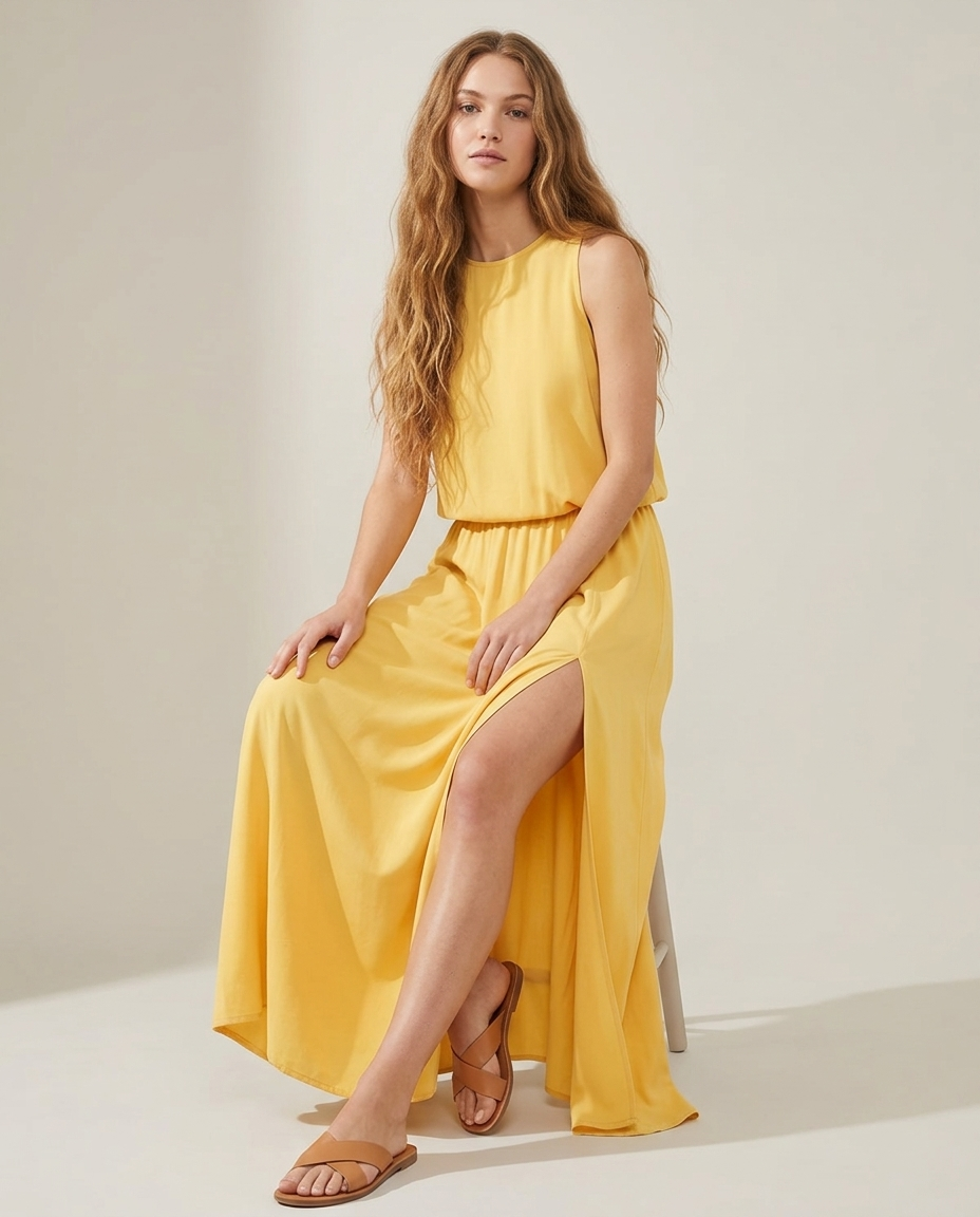 Dress Women Boho Viscose Maxi Sleeveless – Summer