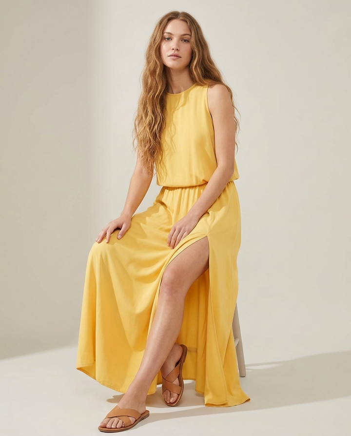 Dress Women Boho Viscose Maxi Sleeveless – Summer
