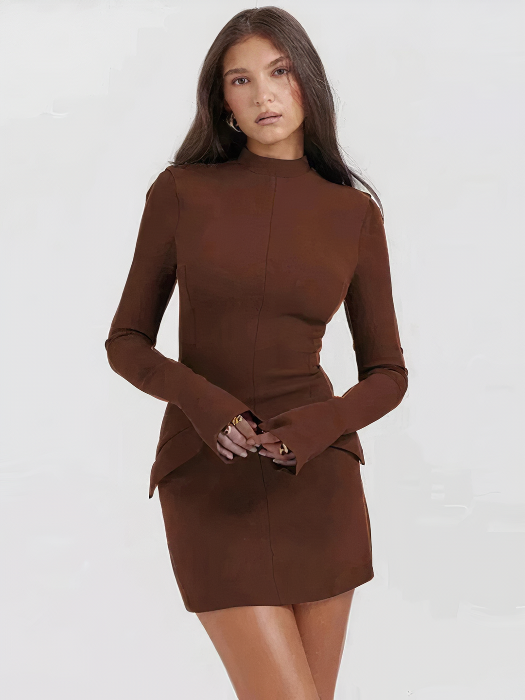 Dress Women Fitted Mini Long Sleeve – Party