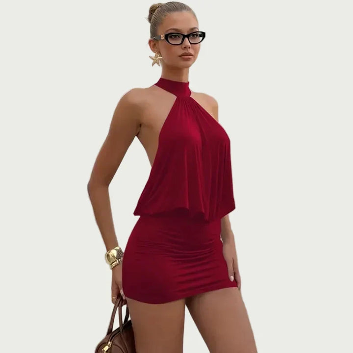 Dress Women Halter Neck Open Back – Party