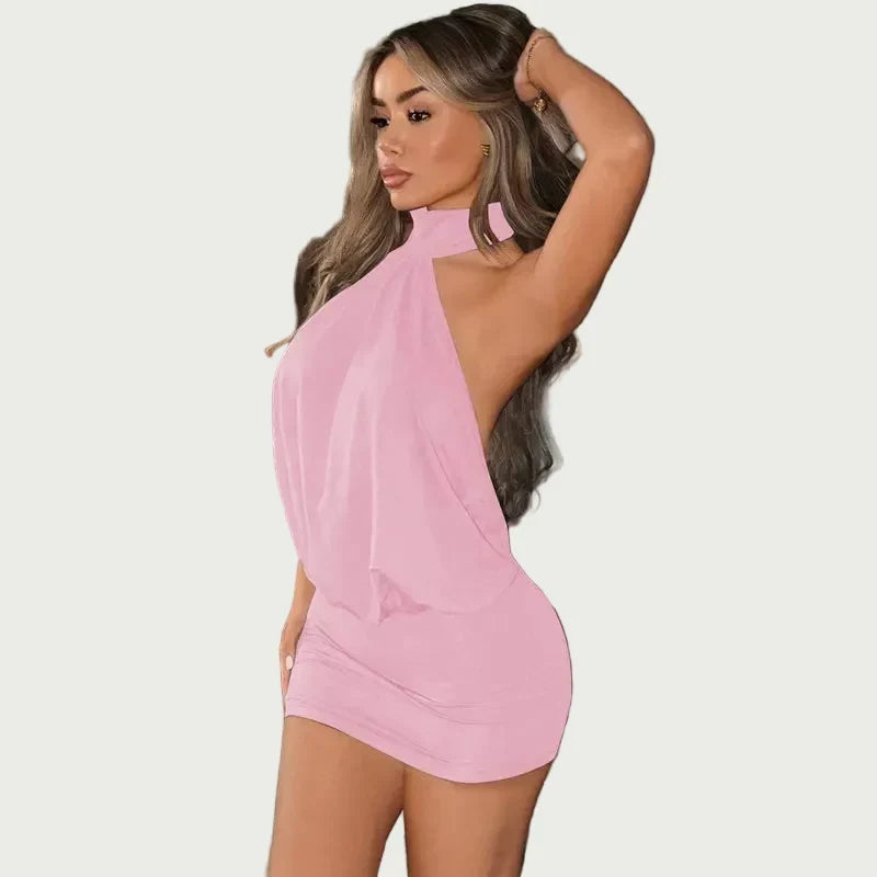 Dress Women Halter Neck Open Back – Party
