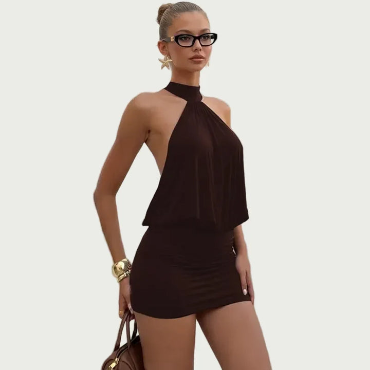 Dress Women Halter Neck Open Back – Party