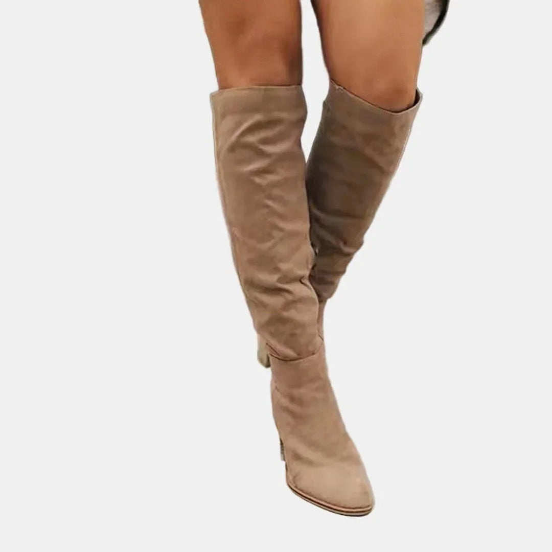 Boots Women Over-the-Knee Stretch Block Heel – Casual