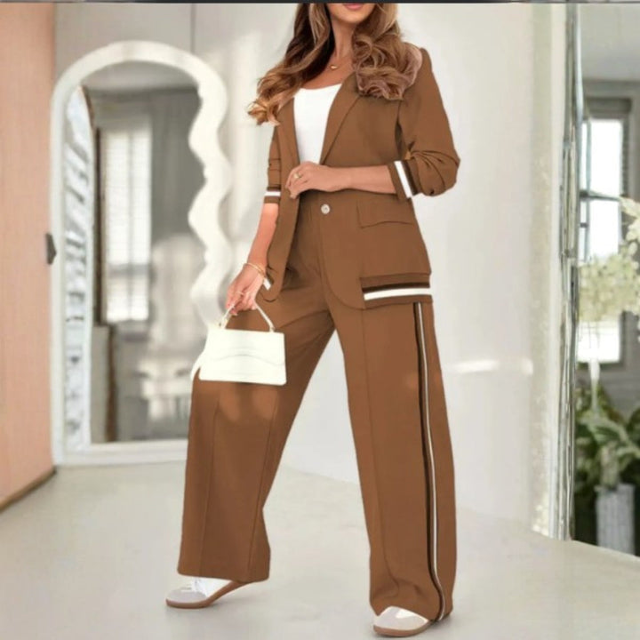 Blazer Women Wrap Tailored Contrast Trim – Office