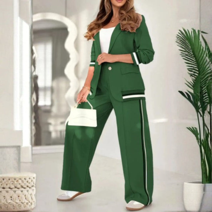 Blazer Women Wrap Tailored Contrast Trim – Office