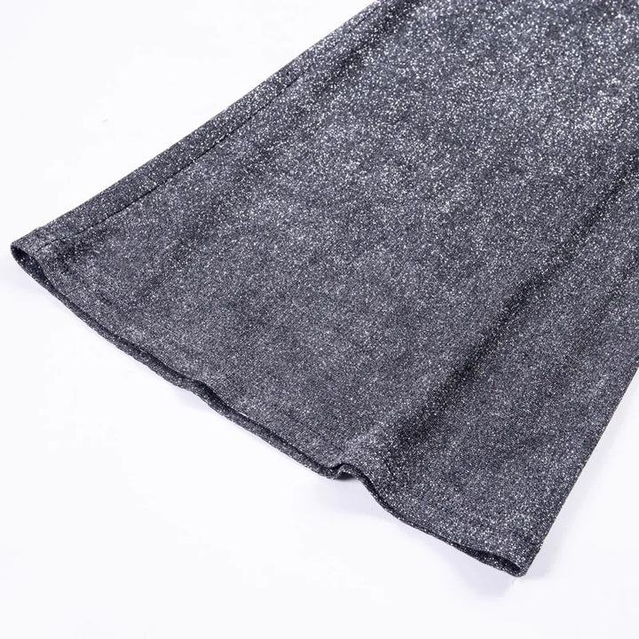 Trousers Women Flared Glitter High Waist – Party