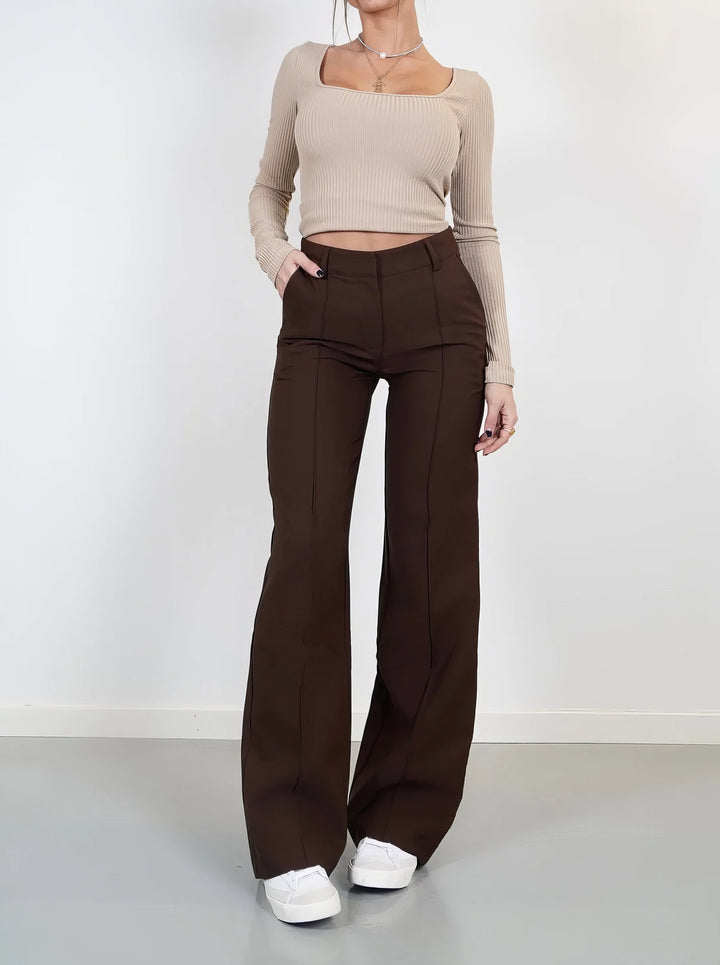 Trousers Women High Waist Straight Leg – Office